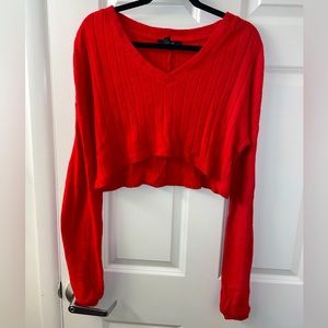 Red Cropped Forever 21 Sweater